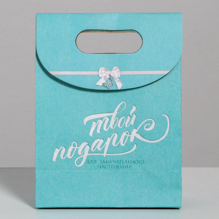 Пакет подарочный «Твой подарок», 12 × 16 × 6 см,