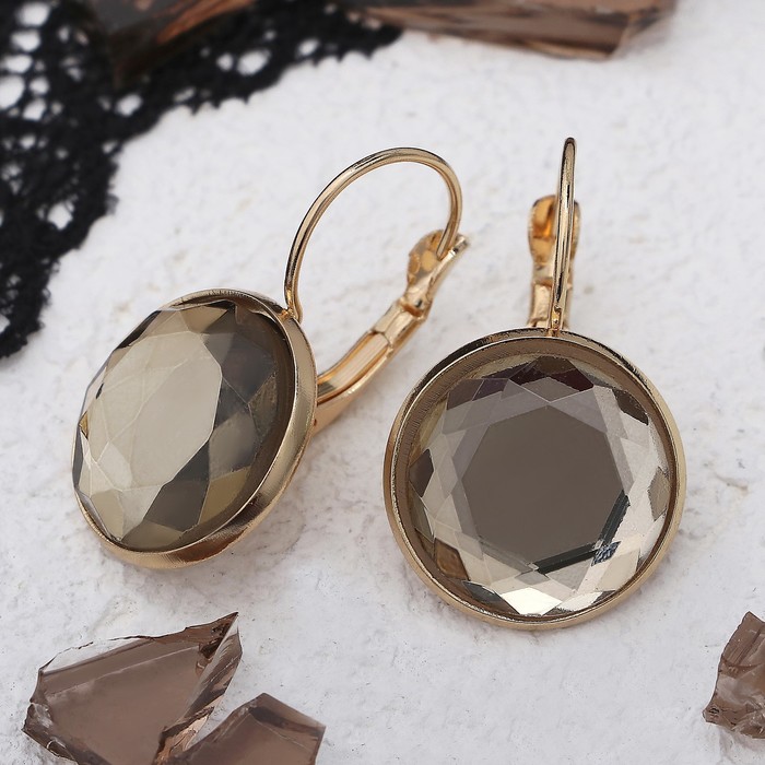 Серьги "Яркая классика" в обрамлении, цвет золотой в золоте, d=1,6 см