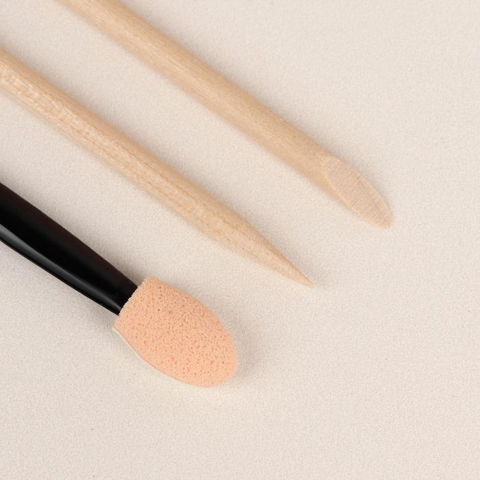 Набор для дизайна ногтей: 4 баночки, карусель на 12 ячеек, аппликатор, апельсиновые палочки 2шт, лента-скотч 2шт.