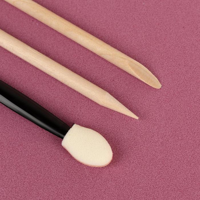 Набор для дизайна ногтей: 4 баночки, карусель на 12 ячеек, аппликатор, апельсиновые палочки 2шт, фольга