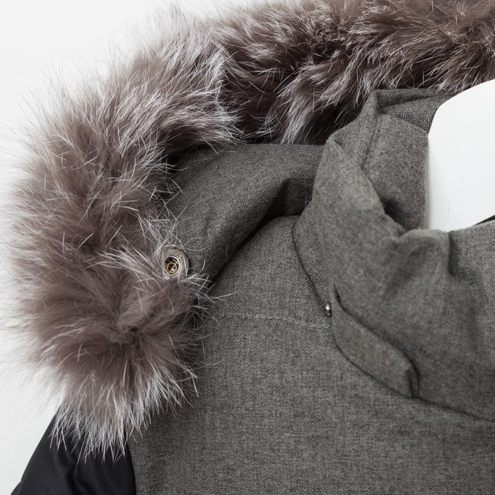 Пальто Дара , рост 122 см, цвет серый меланж/черный, 40800-81