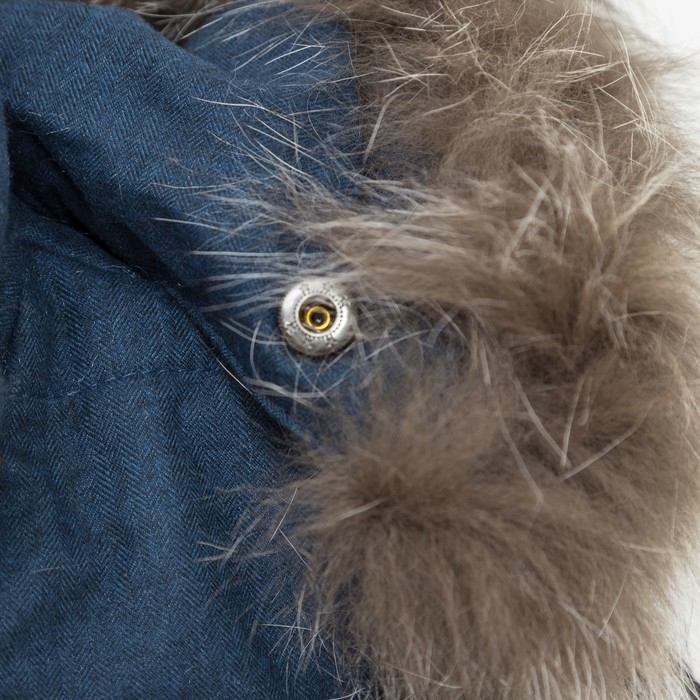 Пальто Дара , рост 128 см, цвет синий меланж/черный , 40800-81