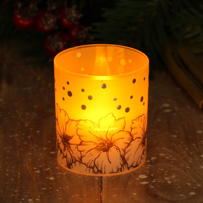 Электронная свеча "Цветочный узор"