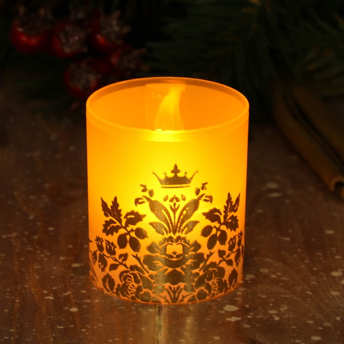 Электронная свеча "Цветочные вензеля"