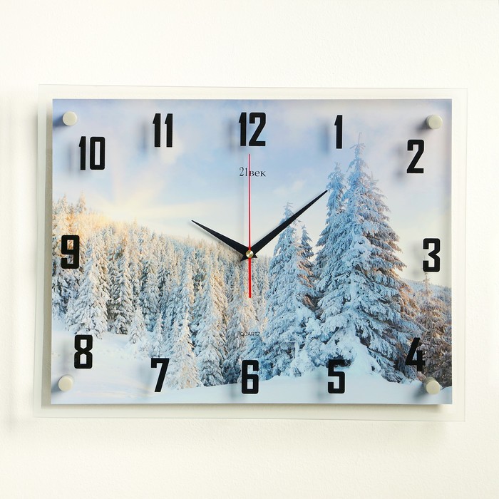 Часы настенные прямоугольные "Зима", 35х45 см