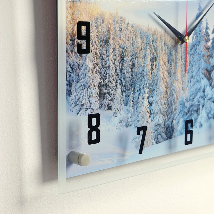 Часы настенные прямоугольные "Зима", 35х45 см