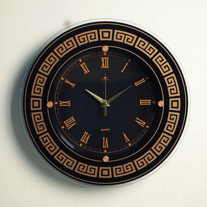 фото Часы настенные, серия: классика, "ретро", узорчатое кольцо а1, 32х32 см, микс рубин