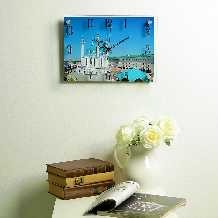Часы настенные прямоугольные мечеть "Кул-Шариф", 25х35 см