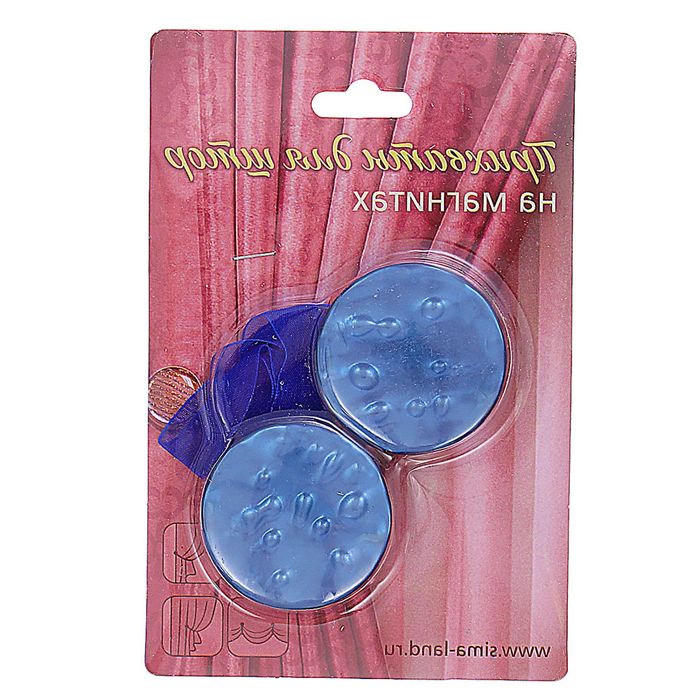 Подхват для штор на ленте "Жемчужина", d=4см, цвет синий