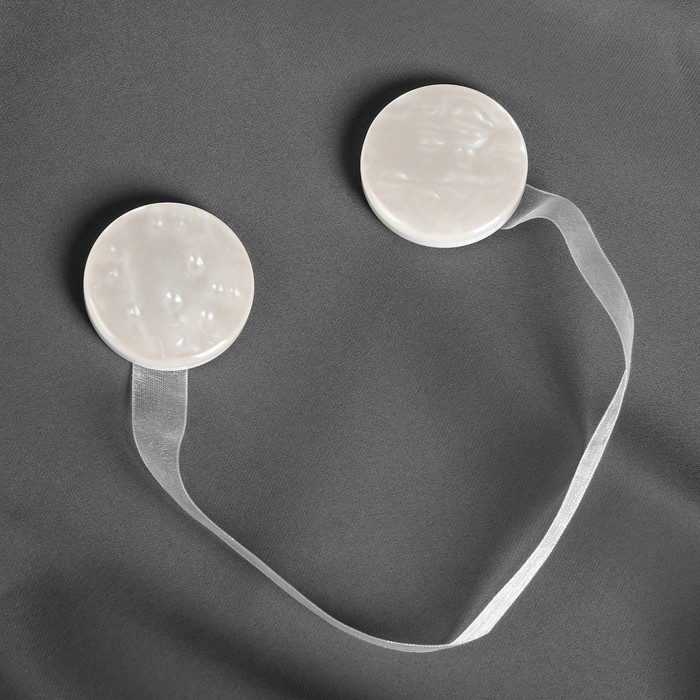 Подхват для штор на ленте "Жемчужина", d=4см, цвет белый