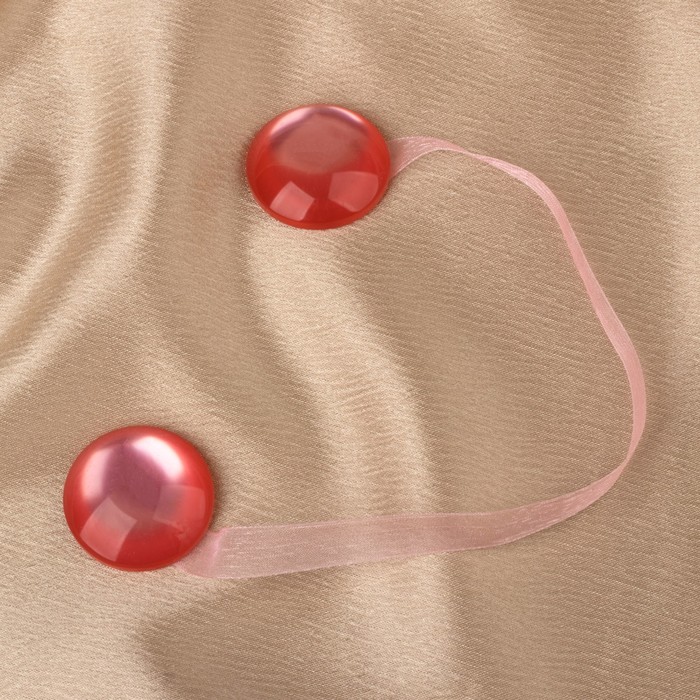 Подхват для штор на ленте "Круг", d=3,8см, цвет красный