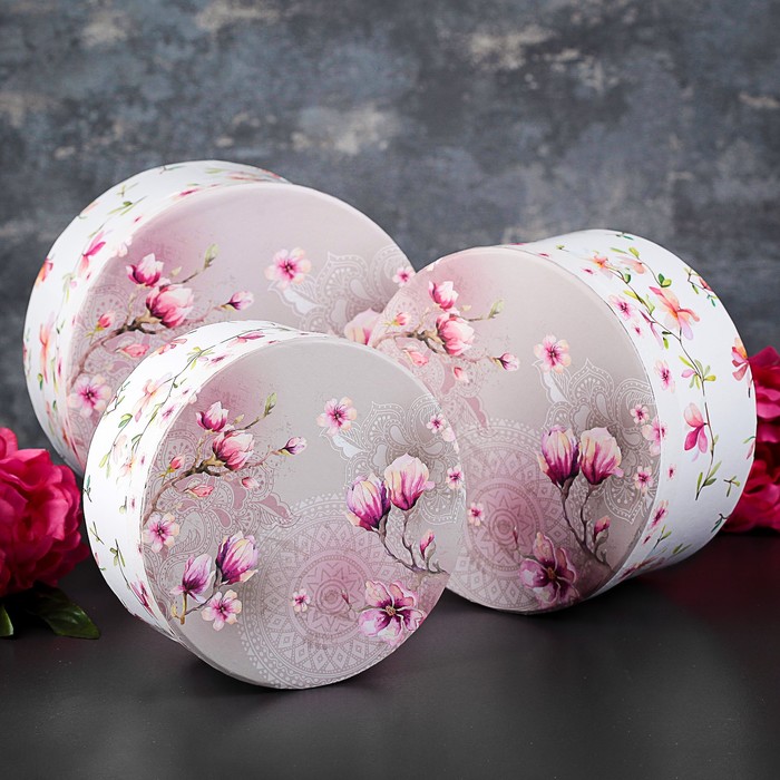 Набор коробок 3в1, 22 х 22 х 11,5 - 18 х 18 х 9 см