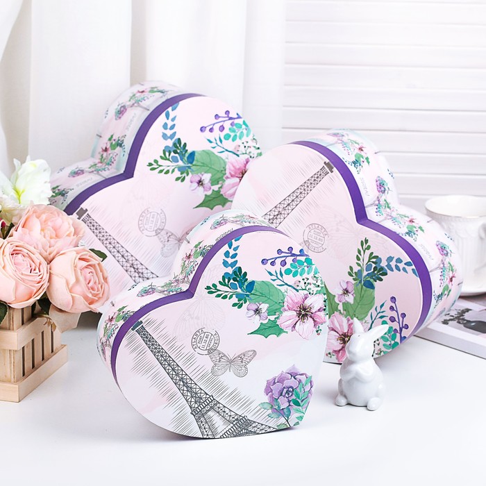 Набор коробок 3в1, 30 х 21 х 10 - 24 х 17 х 8 см