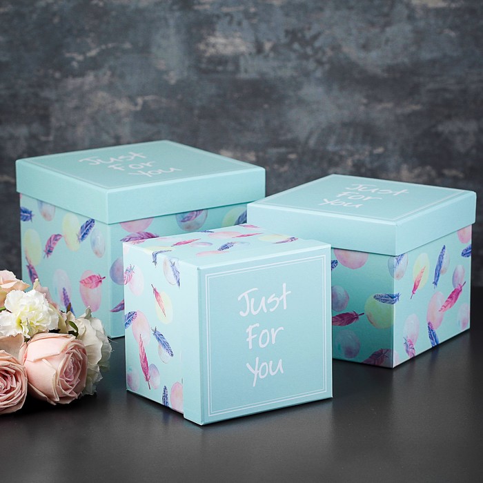 Набор коробок 3в1, 20,5 х 20,5 х 18 - 15 х 15 х 14 см