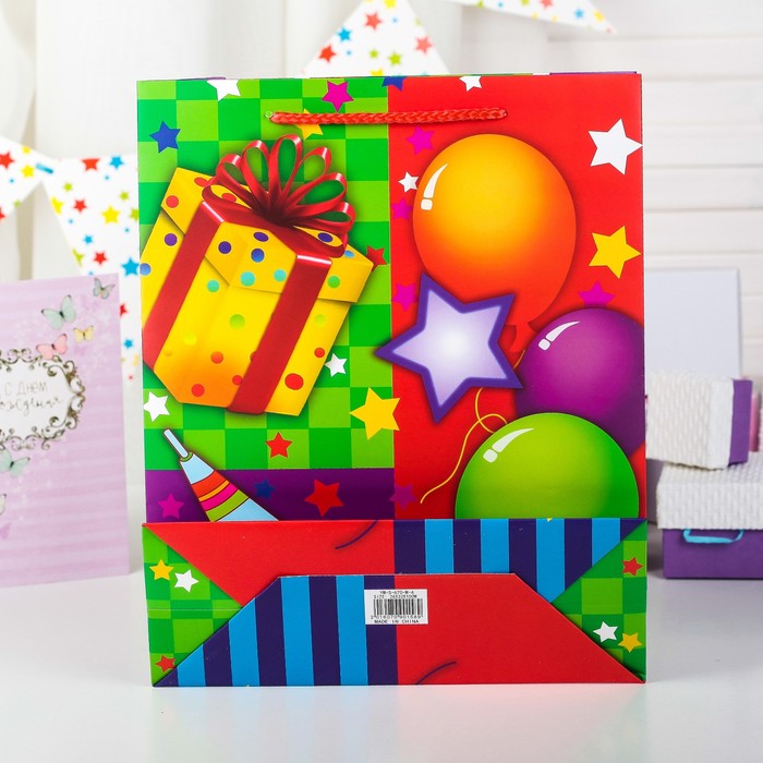 Пакет подарочный "Праздник", люкс, 31 х 12 х 42 см