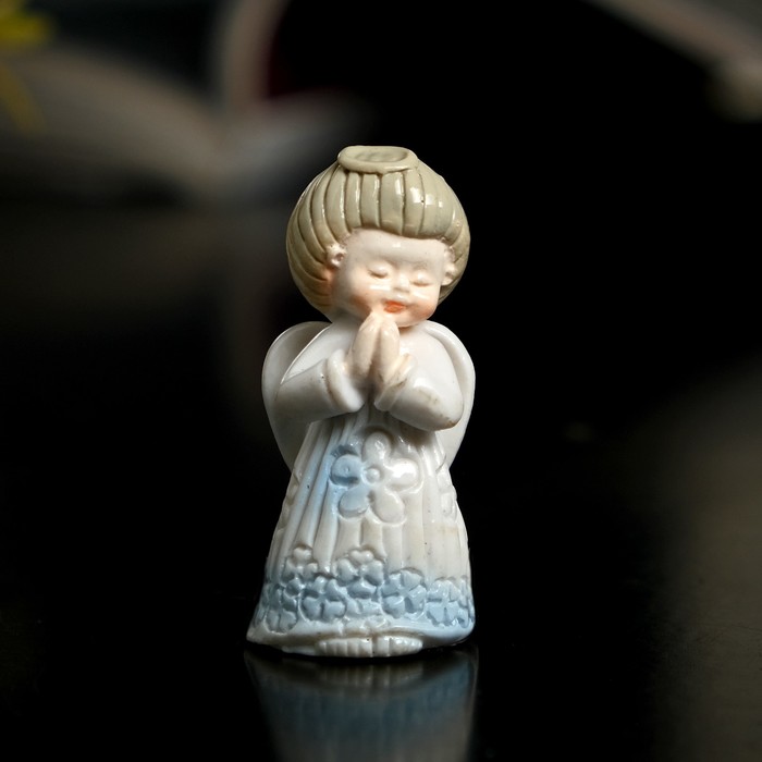 Сувенир полистоун лак "Ангелочек в небесно-голубом платье" МИКС 4х2х2 см