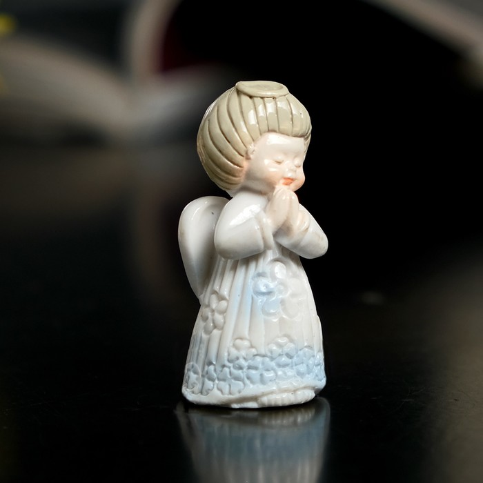 Сувенир полистоун лак "Ангелочек в небесно-голубом платье" МИКС 4х2х2 см