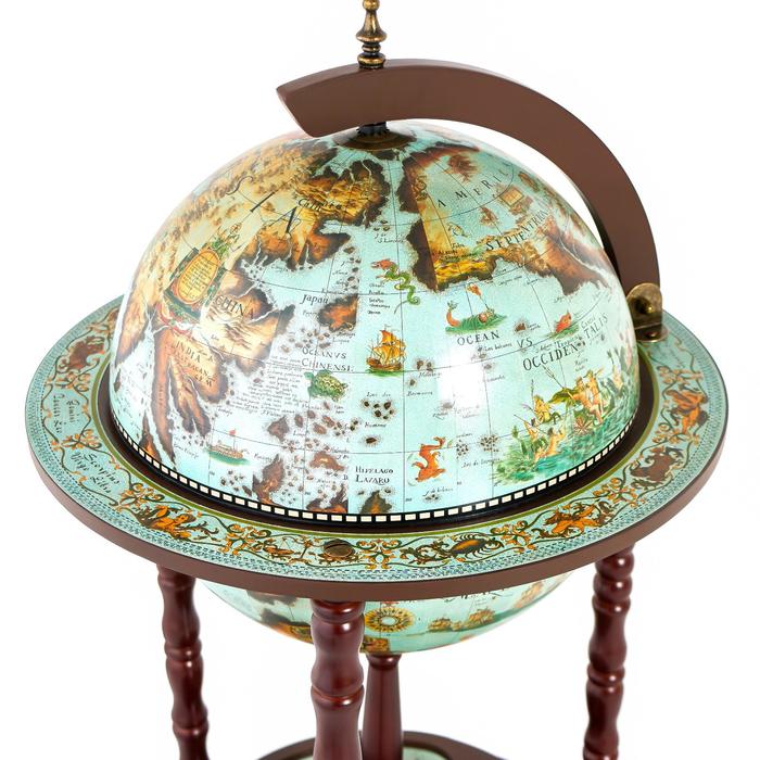 Глобус бар декоративный "Карта путешествий по миру" 87х47х47 см