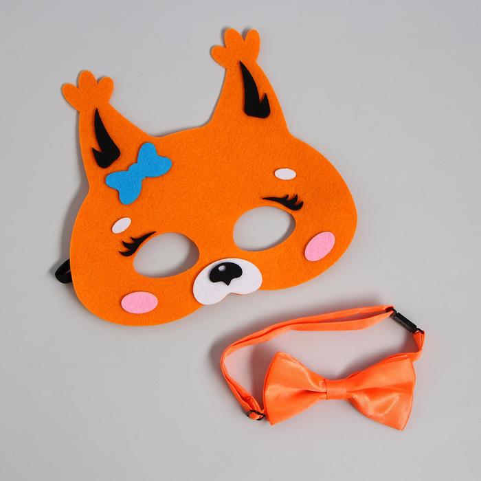 Карнавальная набор"Лисичка" (маска+бабочка)