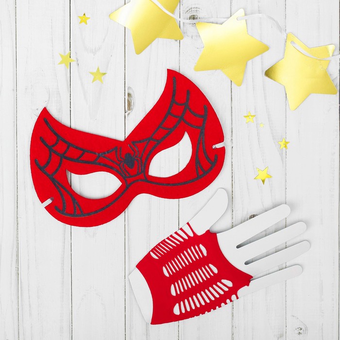 Карнавальная набор "Человек-паутинка" (маска+перчатки)