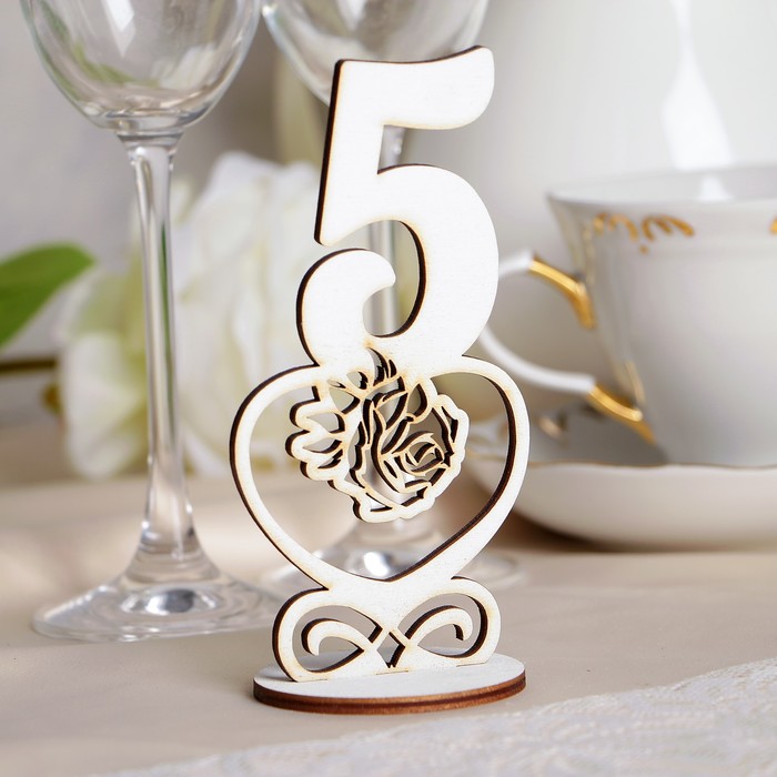 Набор номеров на стол "Роза", белые