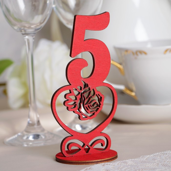 Набор номеров на стол "Роза", красные