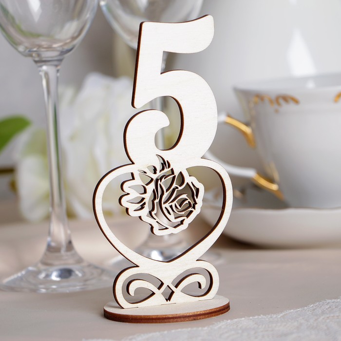 Набор номеров на стол "Роза", без покраски