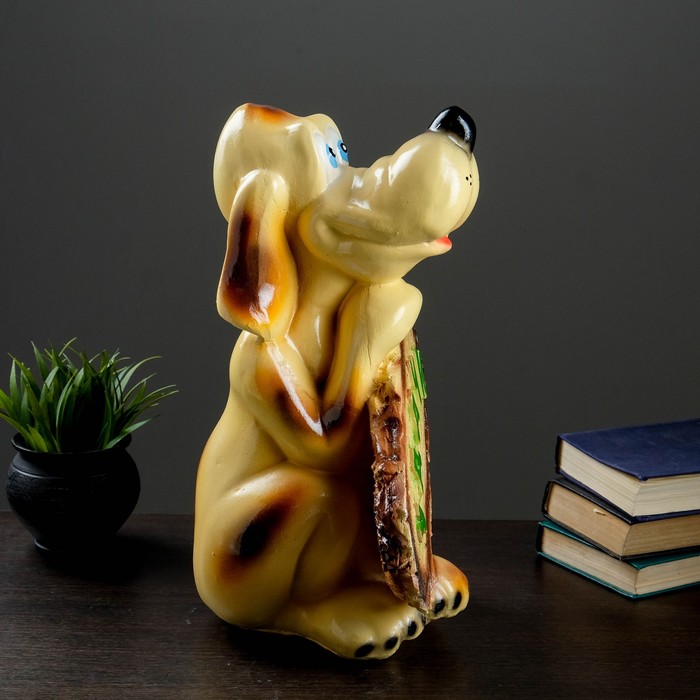 Копилка "Собака с табличкой Удачи" 21х28х40см