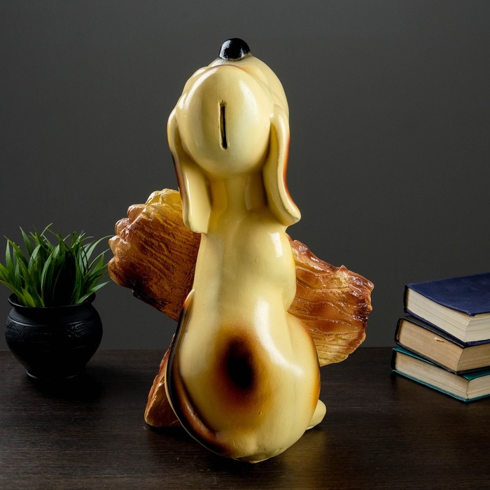 Копилка "Собака с табличкой Удачи" 21х28х40см