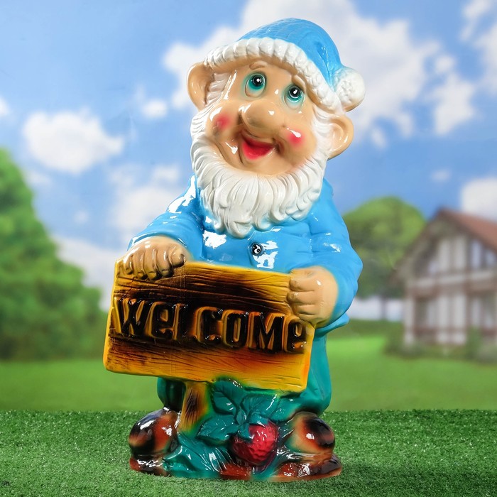 Сувенир-садовый "Гном Вэлком", глянец микс