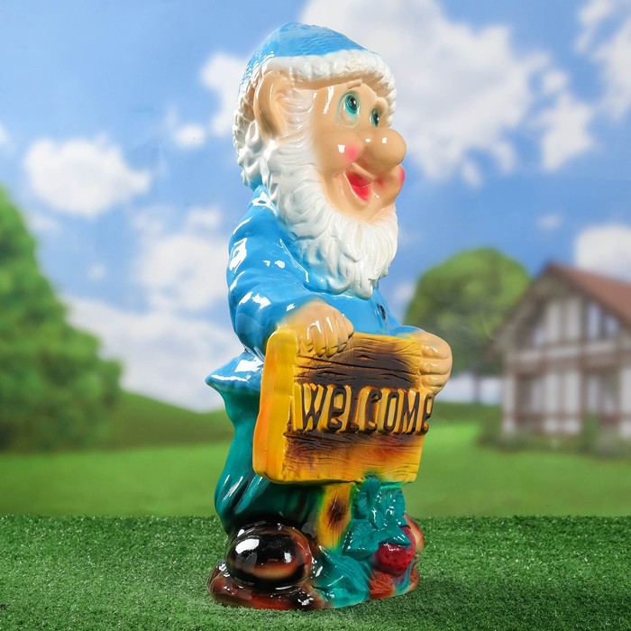 Сувенир-садовый "Гном Вэлком", глянец микс