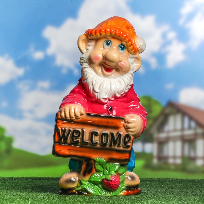 Сувенир-садовый "Гном Вэлком", глянец микс