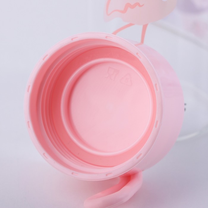 Бутылка 350 мл "Фламинго и кактус", рисунок МИКС