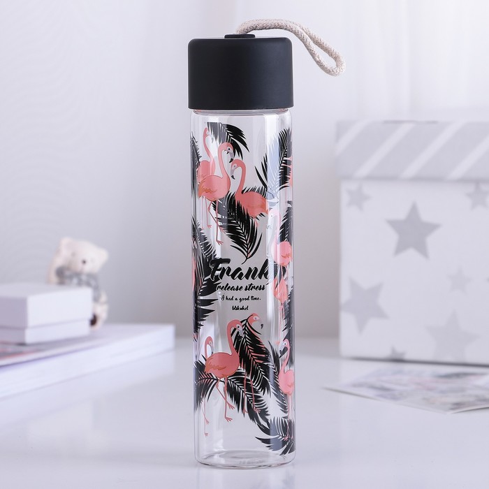 Бутылка 420 мл "Перо", рисунок и цвета МИКС