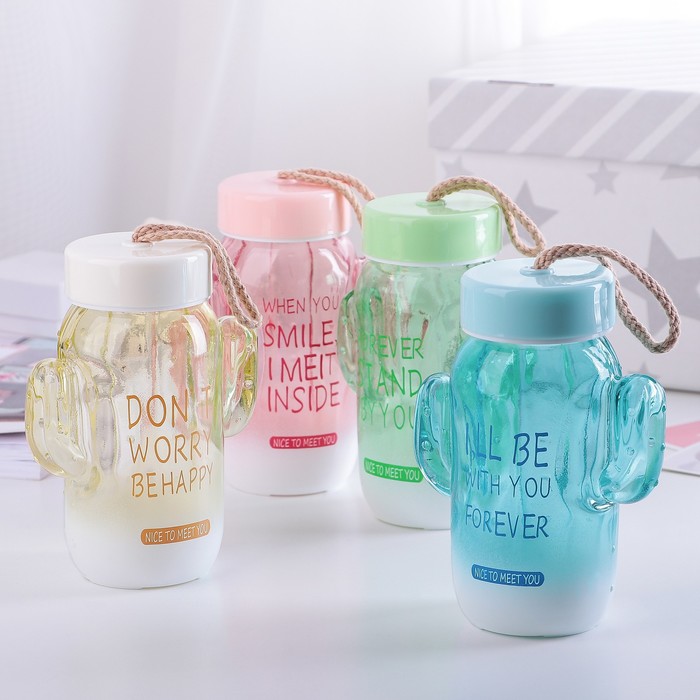 Бутылка 300 мл "Кактус", рисунок и цвет МИКС