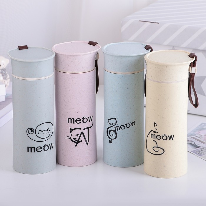 Бутылка 300 мл "Мяу", надписи и цвета МИКС