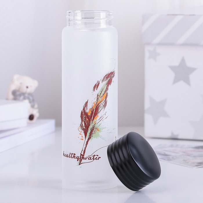 Бутылка 350 мл "Пёрышка", рисунок и цвета МИКС