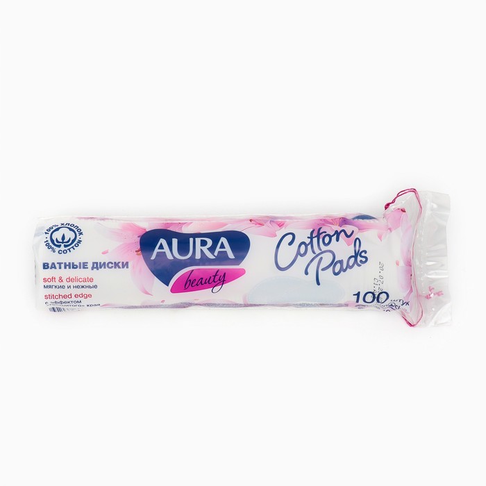 фото Ватные диски aura из 100% хлопка, 100 шт.