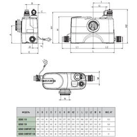 

Установка фекальная DAB GENIX 110 V230/50 SCHUKO, с измельчительным механизмом