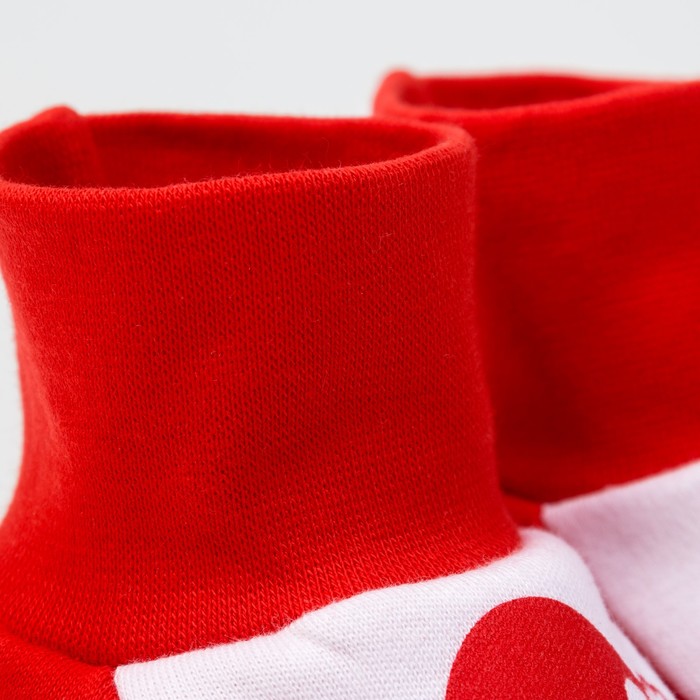 Пинетки "Любимчик деда мороза", рост 68 см, 6 мес (24р-р), 100% хл, интерлок