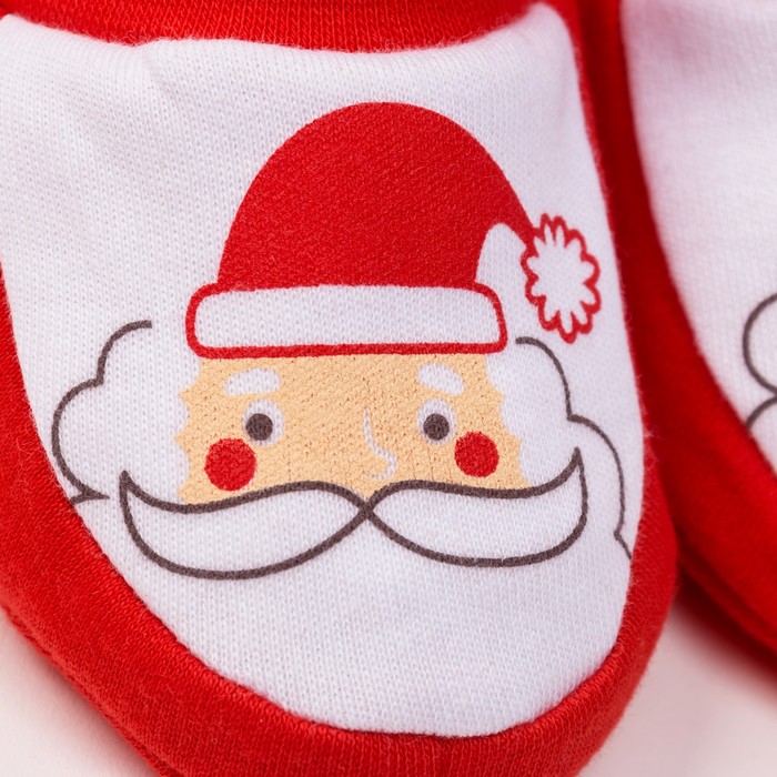 Пинетки "Любимчик деда мороза", рост 62 см, 3 мес (22р-р), 100% хл, интерлок