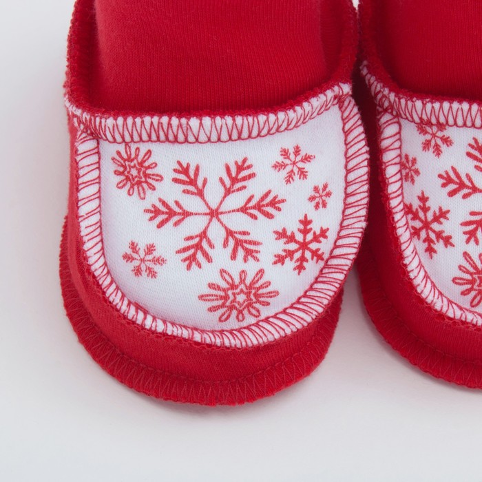 Пинетки "Первый новый год", рост 62 см, 3 мес (22р-р), 100% хл, интерлок