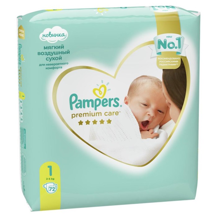 

Подгузники Pampers Premium Care, размер 1, 72 шт.