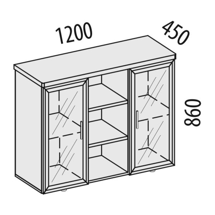 Тумба многофункциональная, 1200х450х860 мм, дуб венге