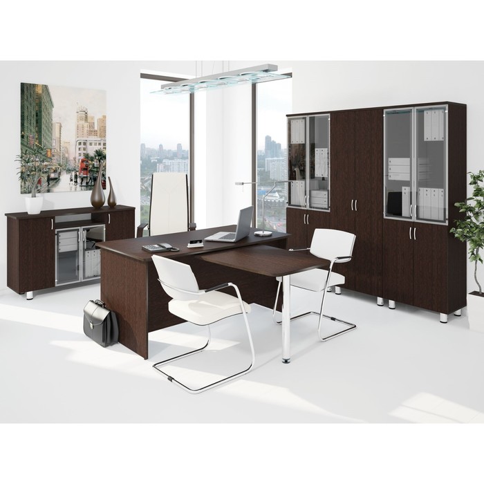 Тумба, 3 ящика с замком, 410х450х540 мм, дуб венге