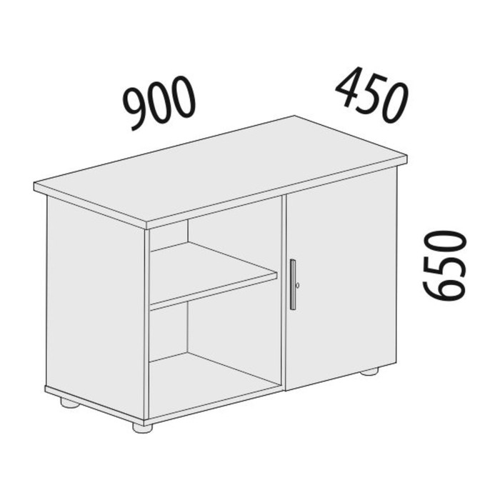 Тумба с дверкой, 900х450х650 мм, орех пегас