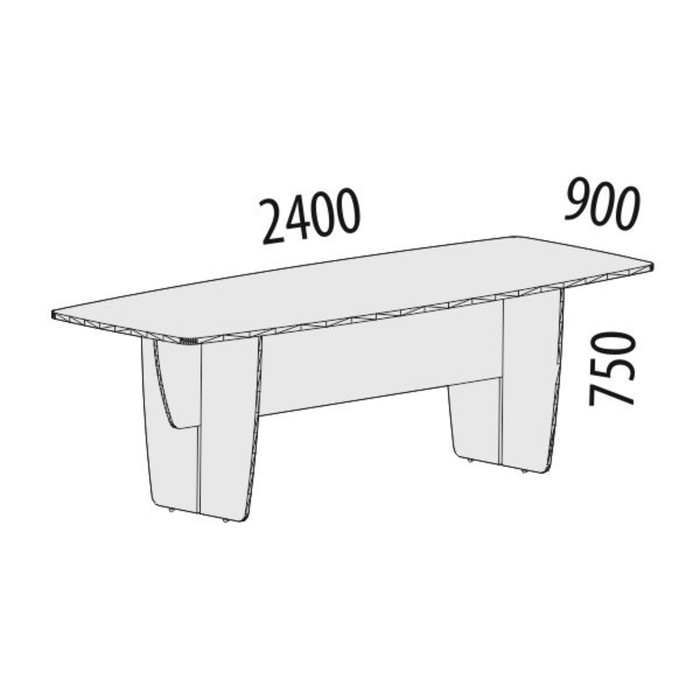 Стол для переговоров, 2400х900x750 мм, орех пегас