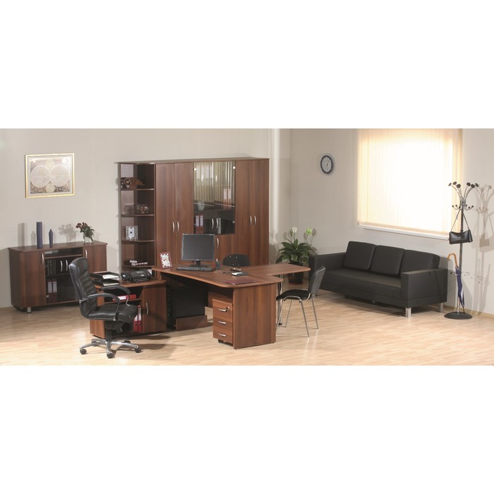 Стеллаж угловой, 390х390х2000 мм, орех пегас