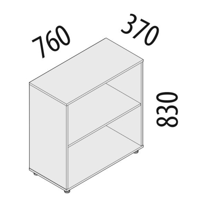 Шкаф, 2 секции, 760х370х830 мм, дуб кобург