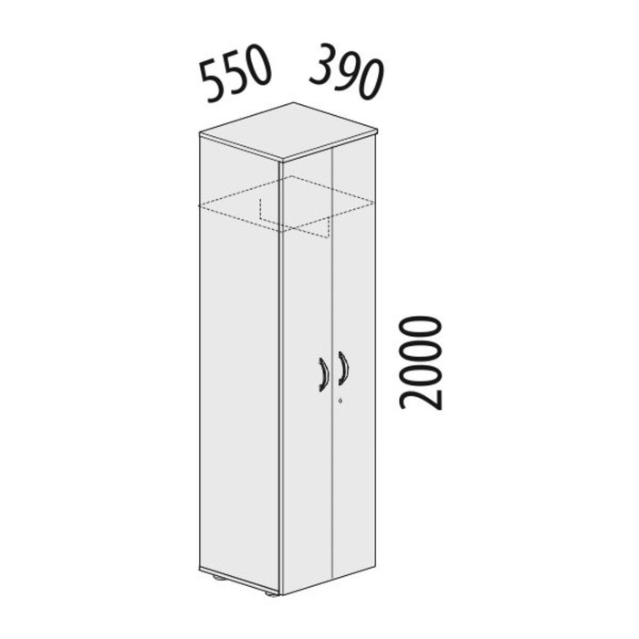 Шкаф для одежды малый, с замком, 550х390х2000 мм, ольха